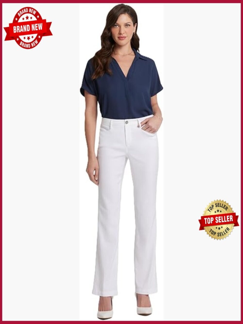 Petite Linen Trouser Jeans Mid Rise Ankle Skinny Fit Stretch
